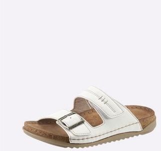 Gezondheidsslippers - Wit - Imitatieleer - Klittenbandsluiting