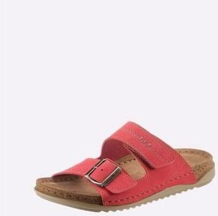 Gezondheidsslippers - Rood - Imitatieleer - Klittenbandsluiting