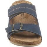 Gezondheidsslippers - Marine - Imitatieleer - Klittenbandsluiting - Breed