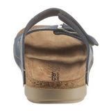 Gezondheidsslippers - Marine - Imitatieleer - Klittenbandsluiting - Breed