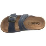 Gezondheidsslippers - Marine - Imitatieleer - Klittenbandsluiting - Breed
