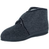 Fischer - Pantoffel Klitband Gevoerd - Antraciet - Wijdte G