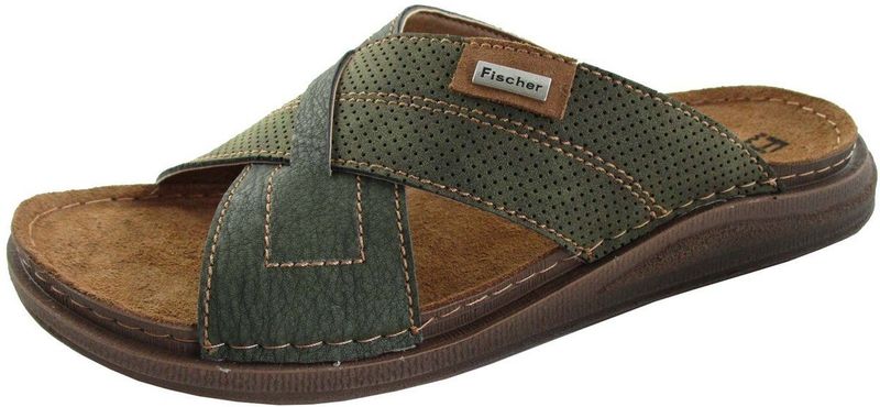 Fischer - Slide - Slippers - Groen - Leer