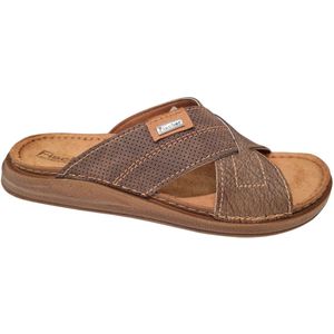 Fischer Pantoffels - Bruin - Nappalino-Leder - Ademend Binnenvoering