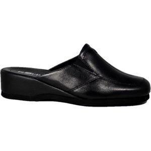 Rohde - Mandal - Pantoffel - Schwarz - Leer - Elastische Inzetstukken