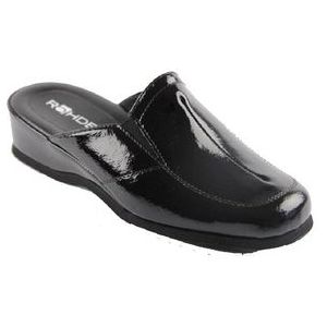 Rohde - Mandal - Pantoffel - Black Pate - Nappa Leer - Textiel Voering