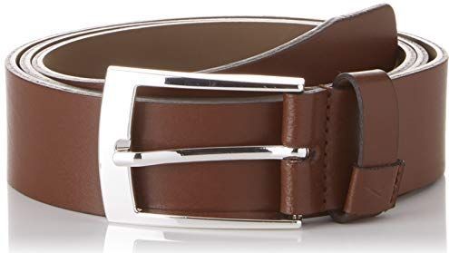 BRAX Volledig rundleer, effen, klassiek, sportief herenriem, Bruin (Cognac 55)
