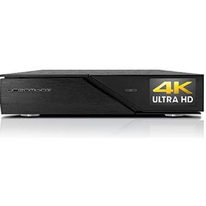 Dreambox Drea DM900 RC20 UHD4K 2xS2X 1xC/T2 PVRbk Triple MS E2 Linux PVR ready Ontvanger (8 GB, 2x DVB-S2X, DVB-C/T2, CI+ slot, CI slot), TV-ontvanger, Zwart