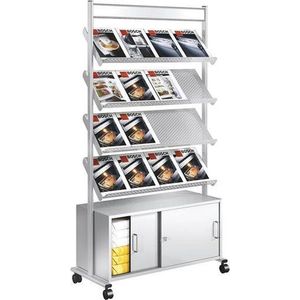 Aluanz Display Standaard A4 met Transportkoffer - Opvouwbare Display Standaard Acryl, Folderrek, Brochurehouder, Brochurestandaard, Tijdschriftenhouder, Menukaarthouder - 38x26x145 cm