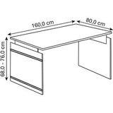 Bureau Office deskcm wit hoogte verstelbaar