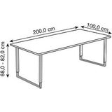 Schreibtisch Aveto Edelstahl XL BxT 200x100cm wei&#223;