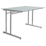 Toledo - Bureau - Glazen Blad - C-Poot - Hoogte Verstelbaar