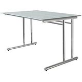 Toledo - Bureau - Glazen Blad - C-Poot - Hoogte Verstelbaar