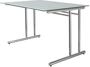 Toledo - Bureau - Glazen Blad - C-Poot - Hoogte Verstelbaar