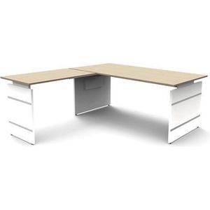 Hoekbureau Office desk 180cm blank hoogte verst.