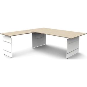 Hoekbureau Office desk 200cm blank hoogte verstelbaar