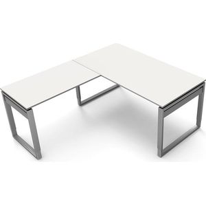 Hoekbureau Workspacecm wit hoogte verstelbaar