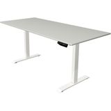 Kerkmann - Zit sta bureau Move-1 180x80cm lichtgrijs - witte poten - elektrisch