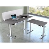 Kerkmann - Zit sta bureau Move-1 100x60cm donkergrijs - zilver poten - elektrisch