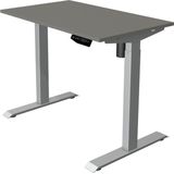 Kerkmann - Zit sta bureau Move-1 100x60cm donkergrijs - zilver poten - elektrisch