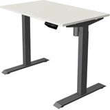 Kerkmann - Zit sta bureau Move-1 100x60cm wit - antraciet poten - elektrisch