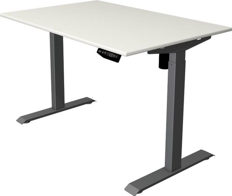 Kerkmann - Zit sta bureau Move-1x80cm wit - antraciet poten - elektrisch