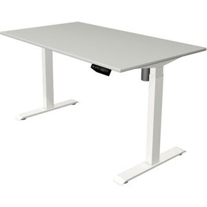 Kerkmann - Zit sta bureau Move-1 140x80cm lichtgrijs - witte poten - elektrisch