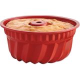 Dr. Oetker - Tulbandvorm - Bakvorm - Rood - Ø 22 cm, 2500 ml, Siliconen, Vaatwasmachinebestendig