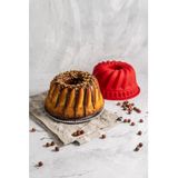 Dr. Oetker - Tulbandvorm - Bakvorm - Rood - Ø 22 cm, 2500 ml, Siliconen, Vaatwasmachinebestendig