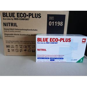 Ampri - BLUE ECO-PLUS - Wegwerphandschoenen - Blauw - Nitril - Poedervrij - Doos van 100 Stuks