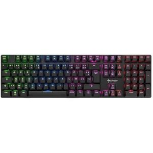 Sharkoon PureWriter RGB Blauw (FRANSE lay-out) (FR, Bedraad), Toetsenbord, Zwart