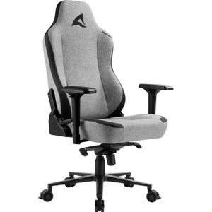 Sharkoon Skiller SGS40 Gamingstoel met ademende stoffen bekleding, gelegeerd staal en kunstleer, zwart/grijs