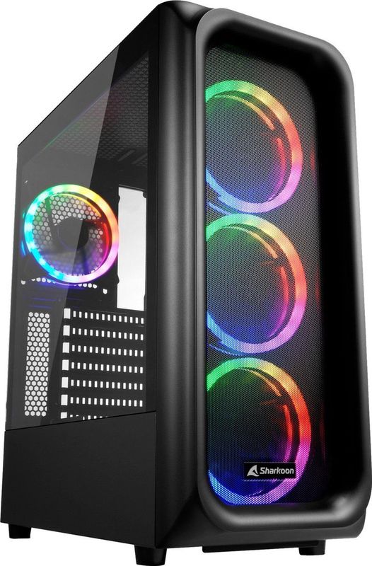 ATX Semi-tower Box Sharkoon TK5M RGB ATX Black