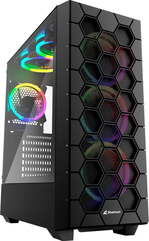 ATX Semi-tower Box Sharkoon RGB HEX Black