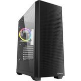 Sharkoon - Midi Vs9 RGB - PC-behuizing - Zwart - ATX - Ruimte voor 6 Ventilatoren