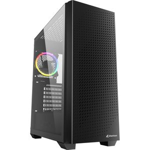 Sharkoon - Midi Vs9 RGB - PC-behuizing - Zwart - ATX - Ruimte voor 6 Ventilatoren