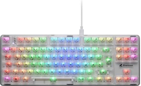 Sharkoon - SKILLER SGK70W - Toetsenbord - Wit - Draadloos en Bedraad