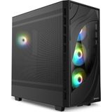 Sharkoon - Rebel C80M RGB - Computerbehuizing - Zwart - 4 PWM-ventilatoren met RGB-verlichting