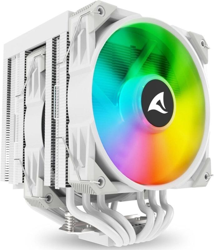 Sharkoon - A60 - CPU-koeler - Wit - RGB - Twee Ventilatoren