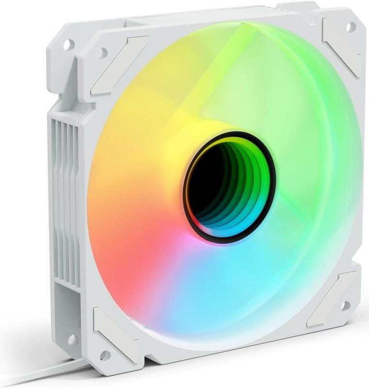 Sharkoon - SHARK Mirror PWM RGB - PC Ventilator - Wit - 120 mm, 500-1500 rpm, 99,52 m³/h