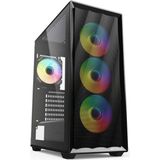 VK4 ARGB - ATX Behuizing - Geperforeerd - Zwart - Met 4 ARGB Fans