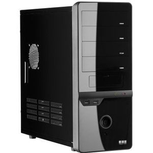 JCP Dark Crystal Midi Tower PC behuizing ATX (4x 5,25 HDD, 5x 3,25 HDD, 500 Watt) zwart