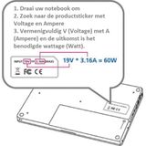 Xilence - Universele Notebook Lader - Zwart - 75W - 9 Verwisselbare Pluggen