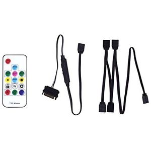 Xilence LQZ.ARGB_ARGB afstandsbediening kit voor ARGB LED-componenten, ontvanger, ARGB 1T4 splitter, zwart/wit