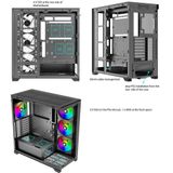 Xilence - XG171 - PC-behuizing - Zwart - ARGB-ventilatoren, Hoogwaardig Glas