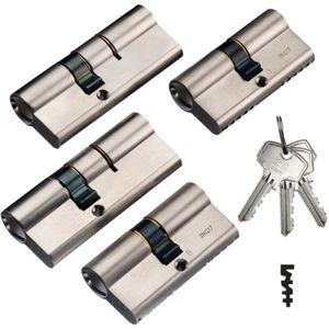 DOM Plura gelijksluitende combinatieset à 4 cilinders SKG2 2x30-30mm en 2x30-45mm