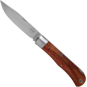 Böker Plus® Lockback Bubinga EDC-mes met twee handen met lemmet 440C 9 cm, vergrendelingsmes in messenetui, klassiek zakmes met houten handvat