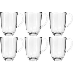 6x Leonardo Latte Macchiato glas Napoli 380 ml, 6 stuks, Transparant, Kopje, Transparant
