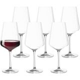 LEONARDO HOME PUCCINI Rode Wijnglazen - Set van 6 - Krasbestendig - Vaatwasmachinebestendig