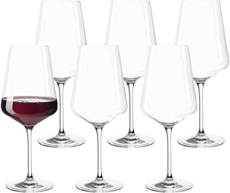 LEONARDO HOME PUCCINI Rode Wijnglazen - Set van 6 - Krasbestendig - Vaatwasmachinebestendig